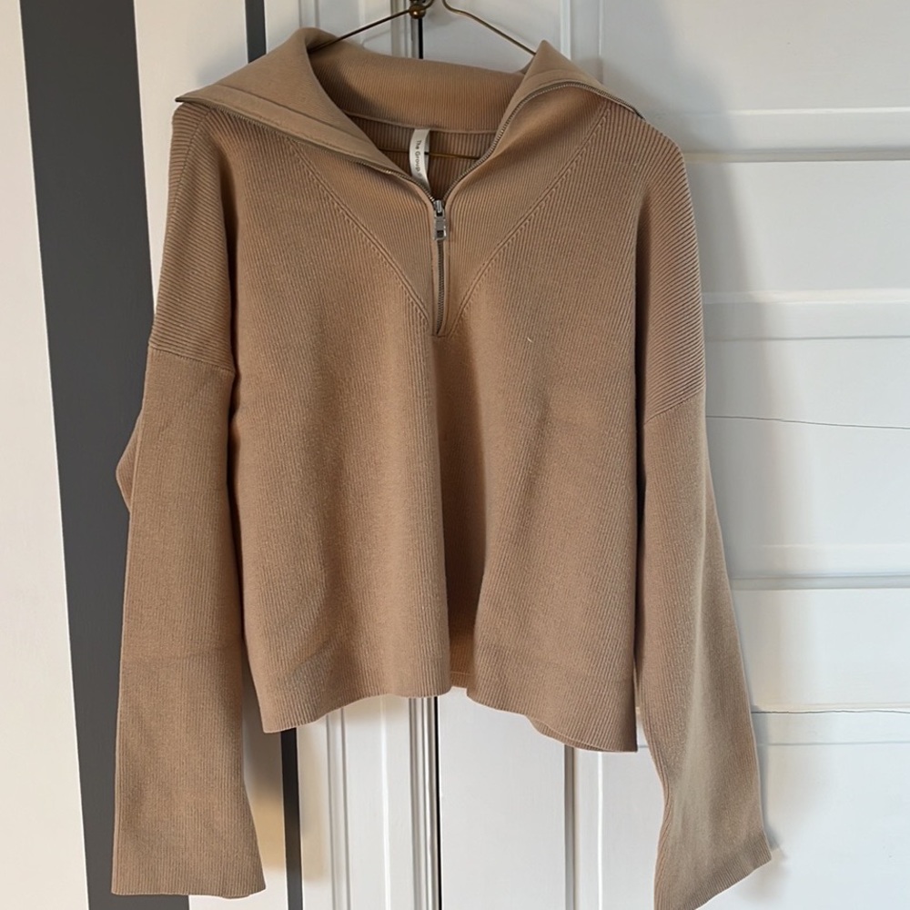 Tan sweater turtleneck from aritzia